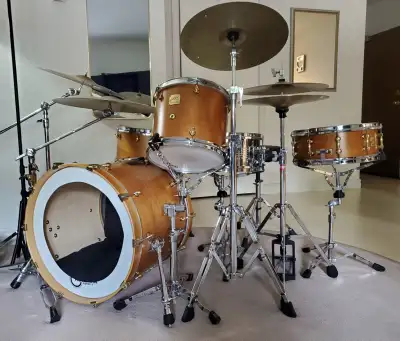VTG 4PC Cadeson Drum Kit Gold Maple Royal Custom 20,14,12,14x5.5, View more