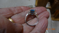 Ring, blue sapphire , number on band,  BGE 925, lovely color