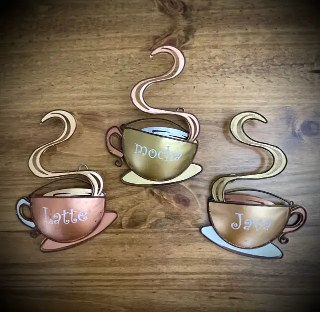 Latte • Mocha • Java Lightweight Metallic Wall Art • Coffee Bar in Home Décor & Accents in Kitchener / Waterloo - Image 2