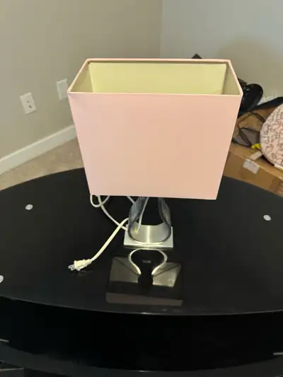 Table Lamp with Pink Shade, View more