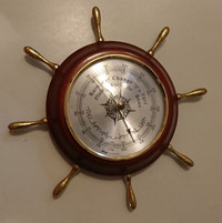 Vintage Barometer Nautical Ship Wheel Made In Western Germany