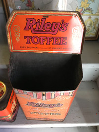 6 VINTAGE  RILEY'S & MACINTOSH'S TOFFEE TINS ENGLAND ROSE BAKING