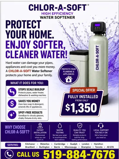 WATER SOFTENER CHLOR-A-SOFT HIGH EFFICIENCY WATER SOFTENER, View more