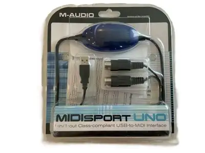 The M-Audio MidiSport Uno is a simple USB MIDI interface that offers 1 input and 1 output, making it...