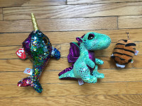 Ty Beanie Babies Boos Calypso, Cinder, Tiggy - Lot of 3