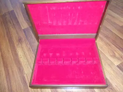 This is a Vintage Wooden Silverware storage chest to protect your sterling or silver plate flatware...