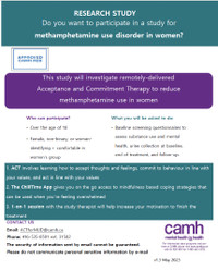 Research study for methamphetamine use disorder in women