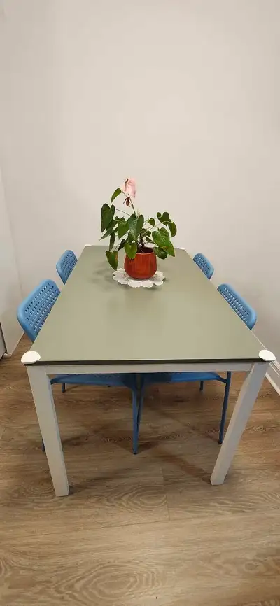 IKEA dining table and chairs, used-like new. Pick up only.