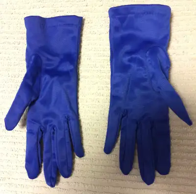 Satiny Blue Gloves, View more