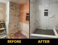 Professional tile installation and bathroom renovation 