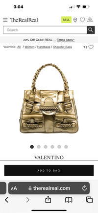 Valentino Gold leather purse