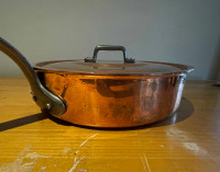 Large Copper Sauté Pan with Lid - NEW