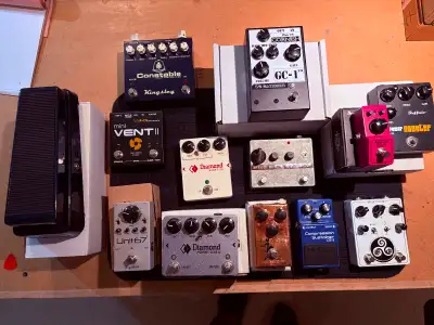 Many guitar pedals, View more