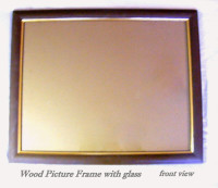 Large Brown Frame, solid wood, glass, ready to hang