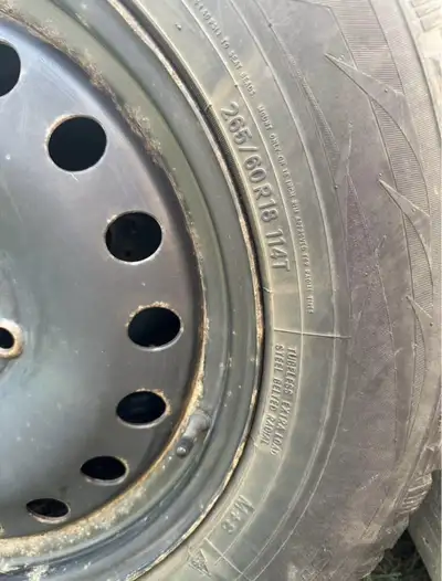 Dodge Durango 265/60R18 studded snow tires on rims. No plugs or patches. Located in Dartmouth $875 o...