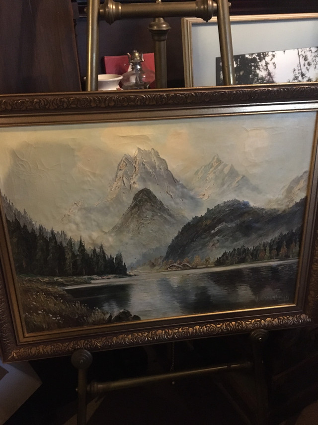 Original Oil Painting  - Mountains and Lake in Arts & Collectibles in Ottawa - Image 3