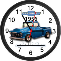 1956 Chevrolet 3100 Pickup (Blue) Custom Wall Clock - Brand New