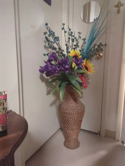 Large Wicker Floor Vase, View more