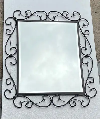Mirror in metal frame, View more