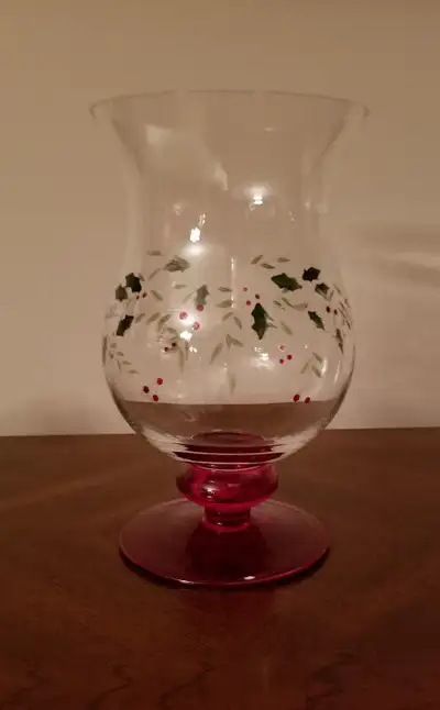 Vintage Pfaltzgraff Winterberry Hurricane Candle Lamp, View more