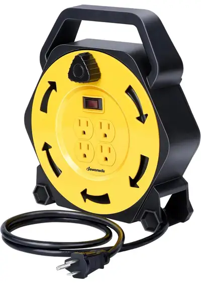 DEWENWILS 25 ft Extension Cord Reel – 4 Outlet Power Station, View more