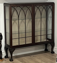 1920’s mahogany two door display cabinet