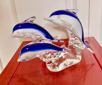 Beautiful Large Art Glass Dolphin