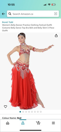 Belly dance costume red