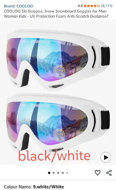 COOLOO Ski Goggles (set of 2), View more
