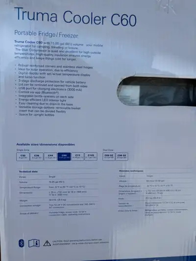 Brand new Truma C60 portable refrigerator / freezer, View more