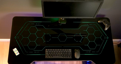VIVO 48” x 24” Gaming Desk with Breathtaking RGB LED Lights, Tem, View more