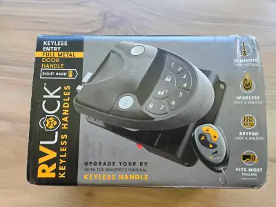 RVLOCK Keyless entry full metal door handle-right hand. Wireless lock and unlock, keypad. Fits most...