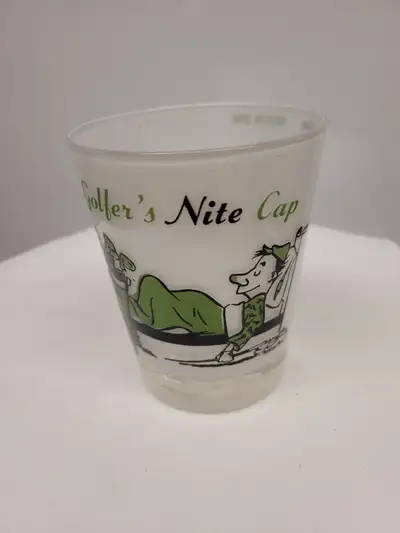 VTG “Golfer’s Nite Cap” Frosted Lowball Glass, View more