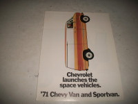 1971 CHEVROLET CHEVY VAN/SPORTVAN SALES BROCHURE. LIKE NEW!