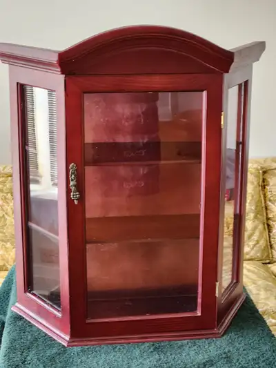 Curio Display Cabinet Hangs on Wall Vintage, View more