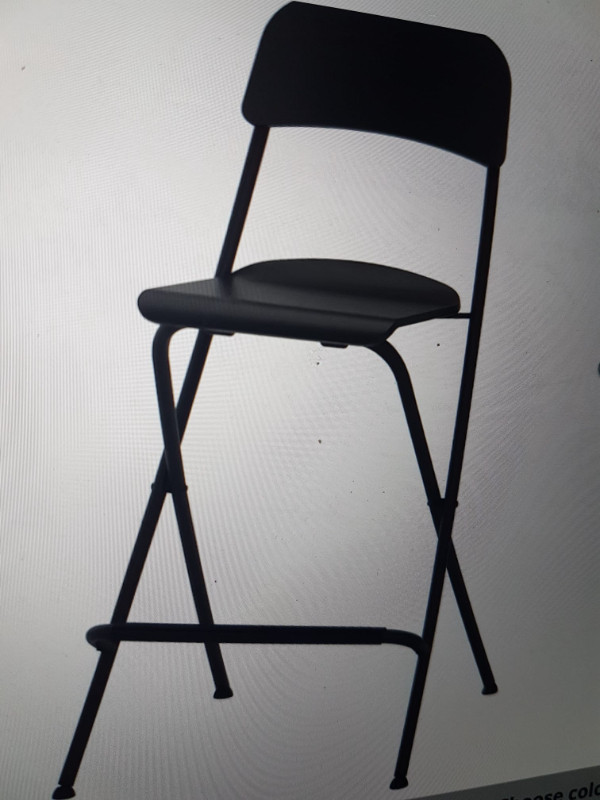 BAR    STOOL (2 ) BACKREST FOLDABLE BLACK   EXCELLENT CONDITION in Chairs & Recliners in City of Toronto - Image 2