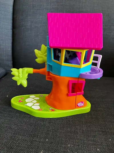 2002 Origin Products Polly Pocket Magnetic Treetop Clubhouse Treehouse 7 1/2" Tall Plastic Play Set