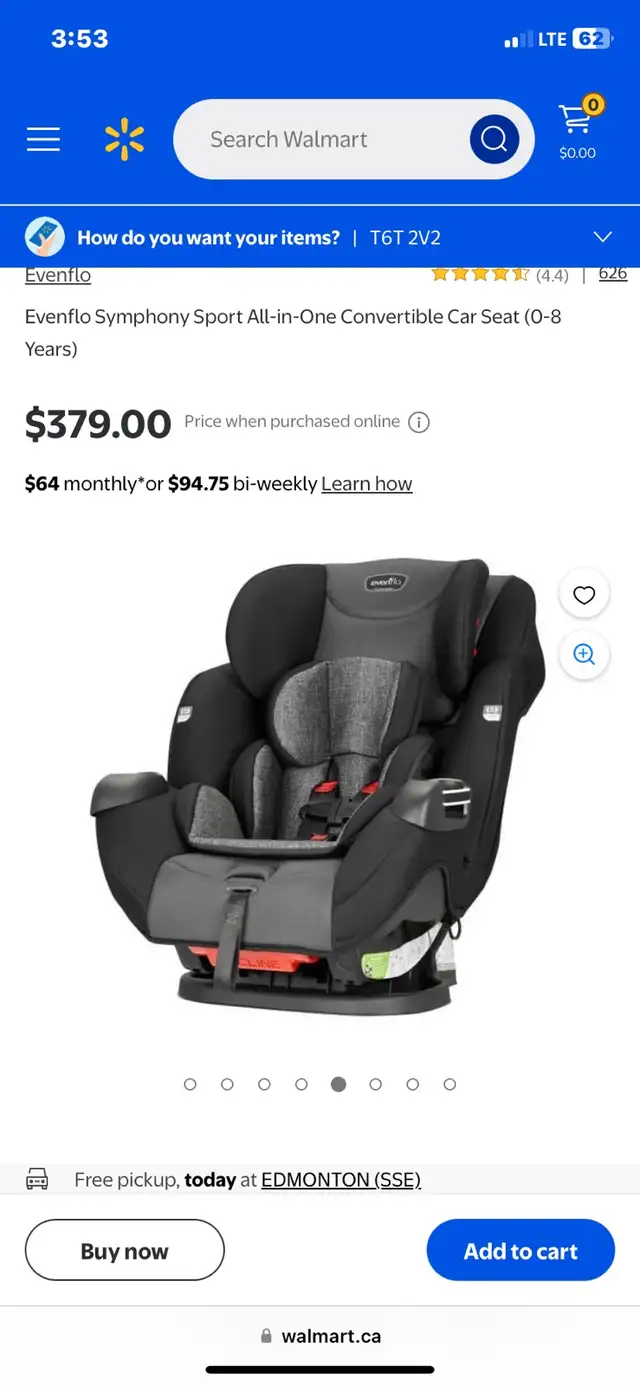 Evenflo Symphony Sport All-in-One Convertible Car Seat in Other in Edmonton - Image 6