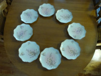 Antique Limoges, France,  8 hand painted plates- 8.25 in.