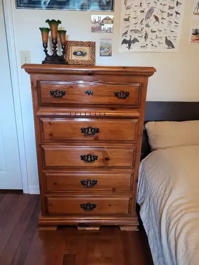 1998 Solid Wood Chest of 5 Drawers, View more