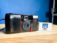 Nikon Teletouch AF Zoom Point and Shoot Camera and Film