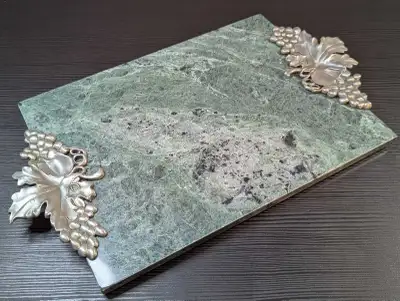  1991 Seagull Pewter Green Marble Cheese/Charcuterie Board with , View more
