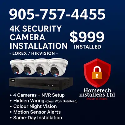 Hikvision 4K CAMERA SET- $999 Featuring the Lorex 4K Ultra HD IP Camera System ✔ 6MP (4K) IP Cameras...
