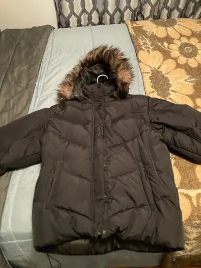 Black Winter Jacket with Hood, View more
