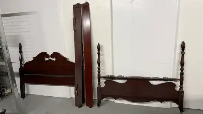 1920s Mohagany hardwood double bed frame, View more