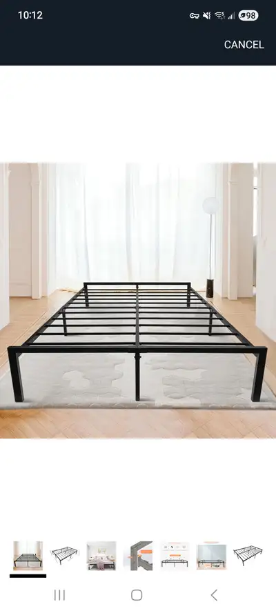 Queen metal bedframe, View more