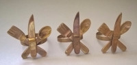 Danish mid century Brass Silverware Napkin Ring Holders