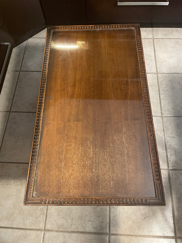 Vintage Duncan Phyfe glass top coffee table Coffee Tables Brantford