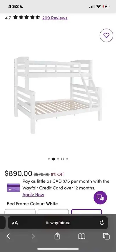 Harriet Bee Hannahrae Twin Over Full Bed Frame, View more