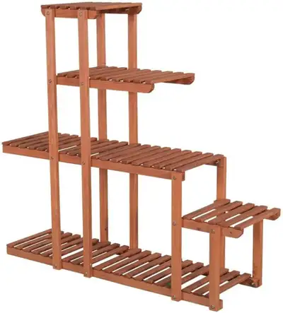 Leisure Season Multi-Tier Plant Stand – Solid Cypress Wood – Ind, View more